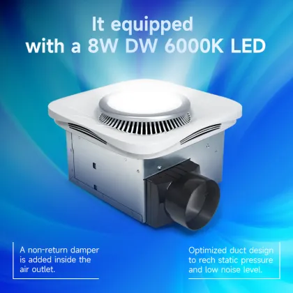Hon&Guan Ceiling Mounted Exhaust Fan with LED Lighting