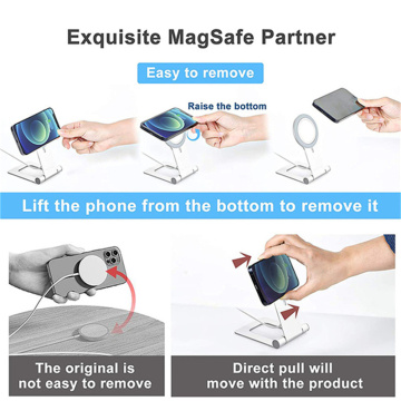 Soporte inalámbrico para teléfono con cargador magnético para iPhone 12