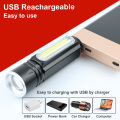 Uso de campamento LED de aluminio LED USB Luz de antorcha recargable
