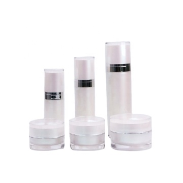 Wholesale Custom Pearl White Acrylic Double Wall Bottles for Cosmetics and Skincare Packaging