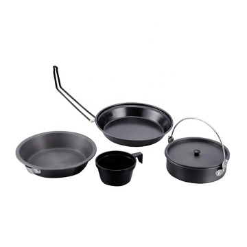 Portable Folding Aluminum 5-Piece Mess Kit for Camping