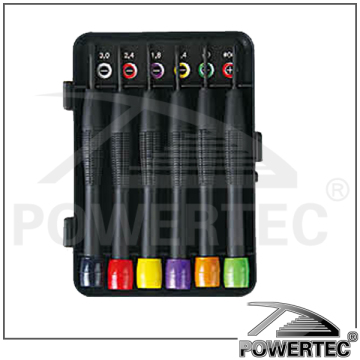 POWERTEC 6pcs Precision Screwdriver Set Of Plastic Handle