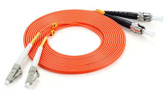 LC/UPC to ST/UPC fiber optic patch cord multimode 50/125 duplex