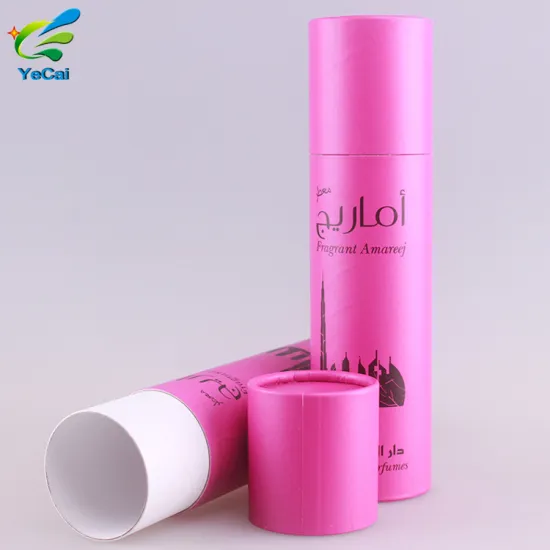 2018 New product reed diffuser packaging incense box with screen printing, biodegradable cardboard paper tube