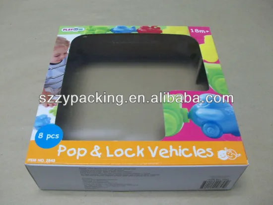toy packaging box with window for vehicle