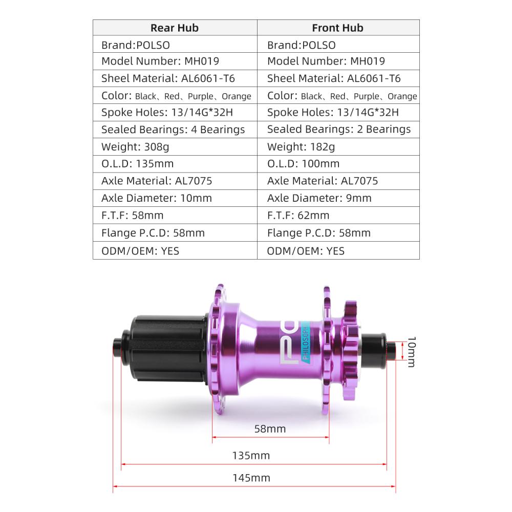 Горны веласіпедны цэнтр 100/135 мм 32H MTB Hub