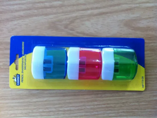 plastic colourful kids pencil sharpener set