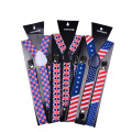 Flag Suspenders 2.5cm Width Elastic Y-back Braces