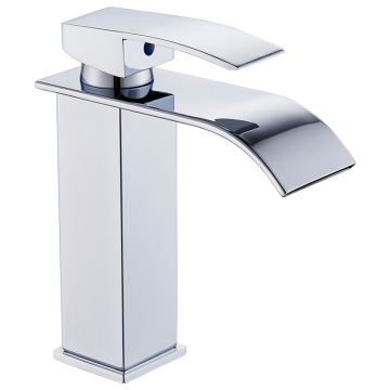 Deck Mount Hot Cold Water Basin Mixer Taps Polished Chrome Bathroom Faucet