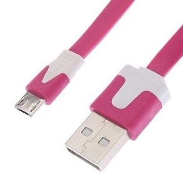 1m / 2m / 3m Flat Cell Phone Data Cables Micro Usb Colorful For Charger Samsung / Htc / Blackberry
