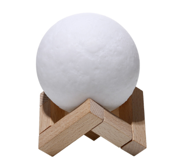 RGB Color Changing 3D Printed Moon Lamp - 16 Colors LED Night Light with Remote Control