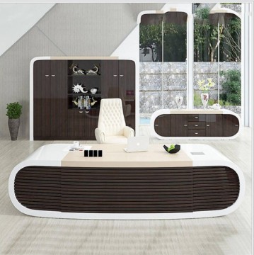 Modern Luxury White Executive Desk for CEO - Wood Office Furniture