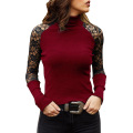 women's sexy lace long sleeve t-shirt bottoming shirt