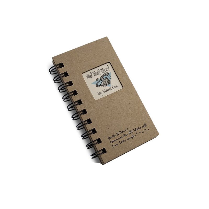 Spiral Mini Kraft Paper Address Book, High Quality Spiral Mini Kraft ...