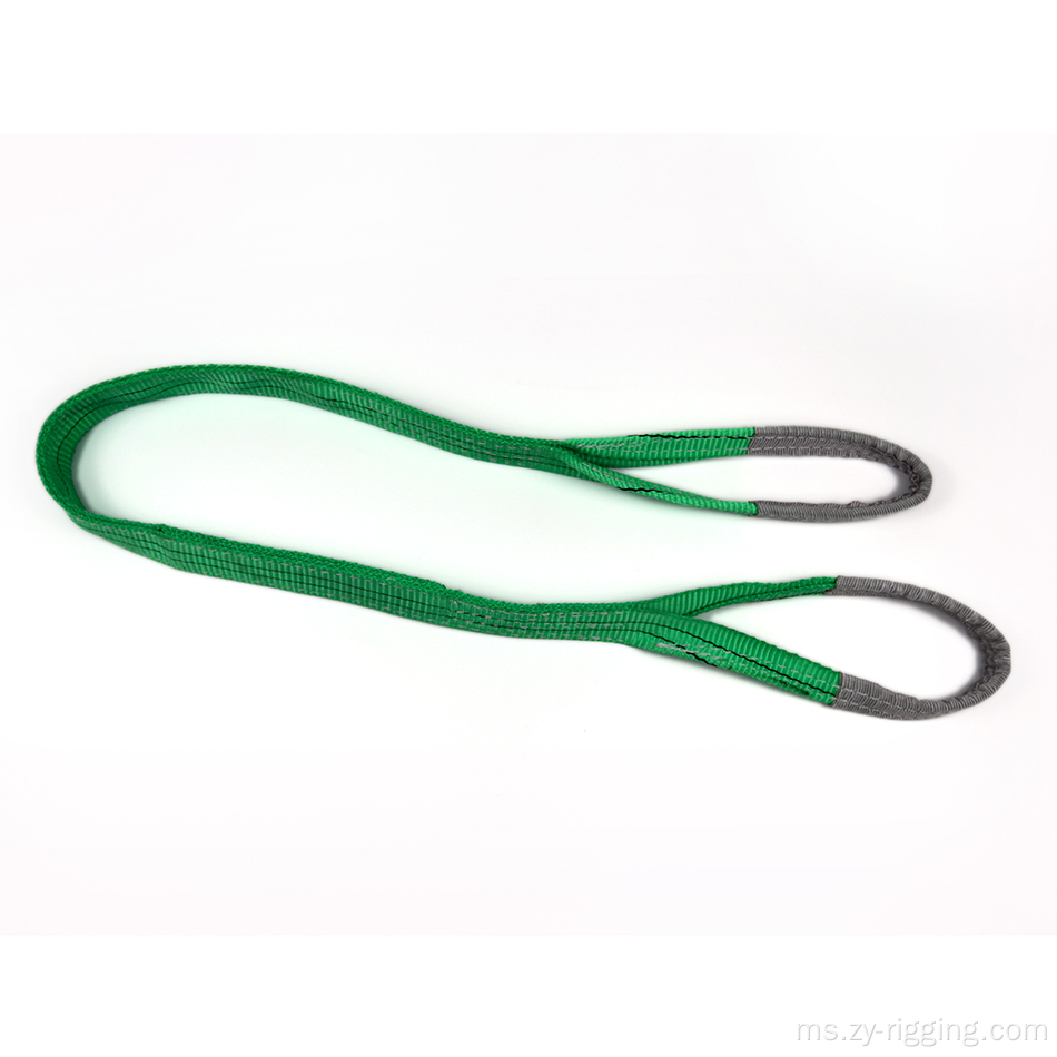 2 tan warna poliester mengangkat sling webbing rata