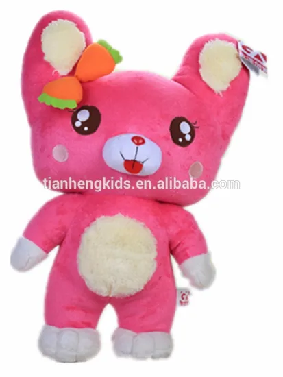 20 inch Plush Carrot Rabbit Series in Standing Pose-Rose Red