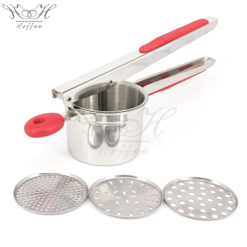 Stainless Steel Potato Ricer with 3 Interchangeable Discs