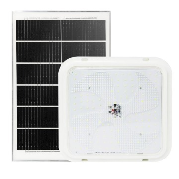 Square Solar Ceiling Lamp with Remote Control, Motion Sensor, and Waterproof Design for Corridors, Balconies, and Gardens