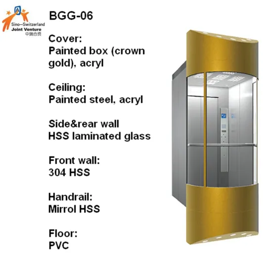 Sightseeing Passenger Elevator with Glass Cabin