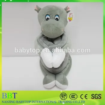 Animal shaped baby plush blanket, animal hippo blanket, plush animal baby blanket