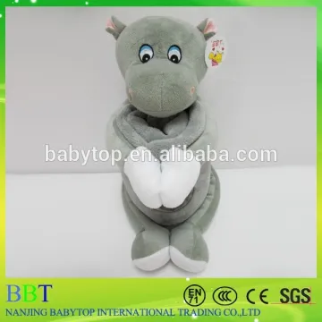 Animal shaped baby plush blanket, animal hippo blanket, plush animal baby blanket
