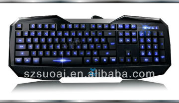 2013 new design fashion gaming keyboard wired keybaord
