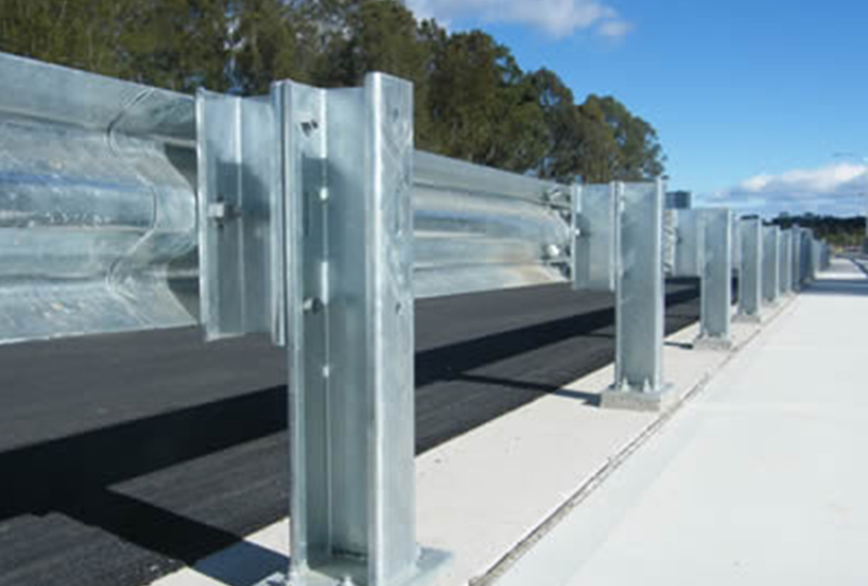 galvanized highway guardrail posts