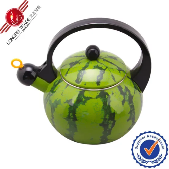 2.0L Watermelon Shape Good Quality Whistling Elegant Decal Enamel Kettle