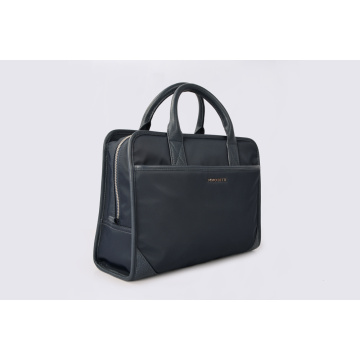 Lightweight Laptop Nylon Handbag With Leather Handles