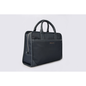 Leichte Laptop-Nylon-Handtasche mit Ledergriffen