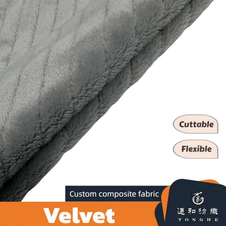 پارچه مخملی نرم با بافت فلانل آجدار