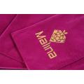 Drawstring Purple velvet bag with gold logo