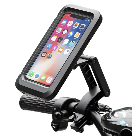 360 Degree Shockproof Bike Mount - Universal Handlebar Phone Holder for Motorcycles and Bicycles, Waterproof