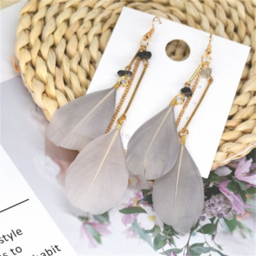 Trendy Bohemia Fashion Jewelry: Flowing Feather Earrings for Women