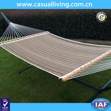 Double hammock with space-saving steel stand
