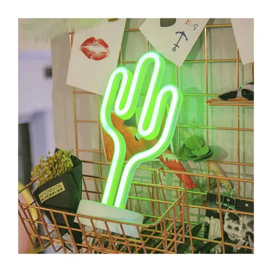 Cactus Custom Flexible USB Battery-Powered RGB Flex LED Strip Neon Sign Light for Rooms