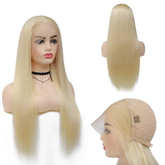 X-TRESS honey blonde colored hair wigs frontal lace wig  lace front human hair with baby hair