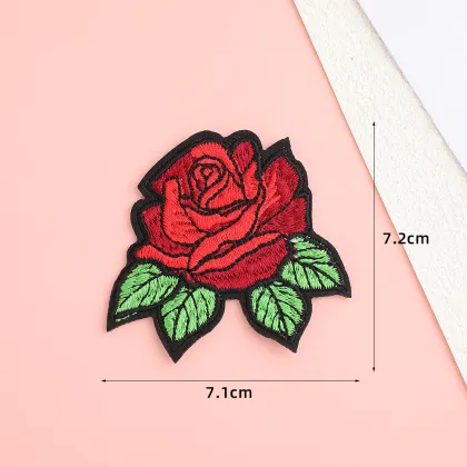 Wholesale Multicolor Glam Embroidered Rose Patches