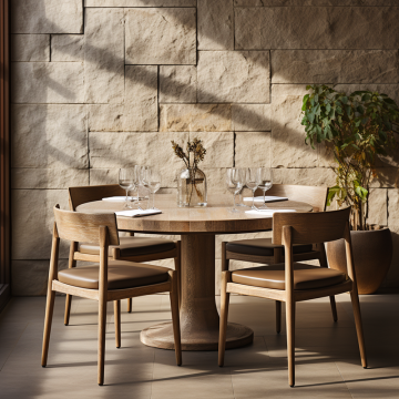 Mrs. Woods modernes Freizeit -Design Holzpolsterstühle mit PU -Lederkissen - ideal für Hotels und Restaurants