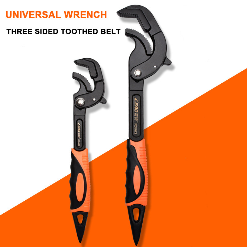 Multifunctional automatic locking high carbon steel universal wrench large open end wrench
