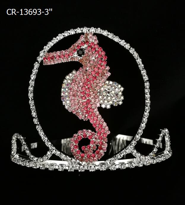 Seahorse Rhinestone Custom Pageant Tiaras