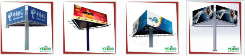 Three Sided Outdoor Advertising Equipment Steel Billboard Structure