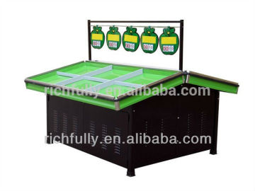 RFY-SO02: Durable and Luxurious Double side supermarket fruit and vegetable display rack