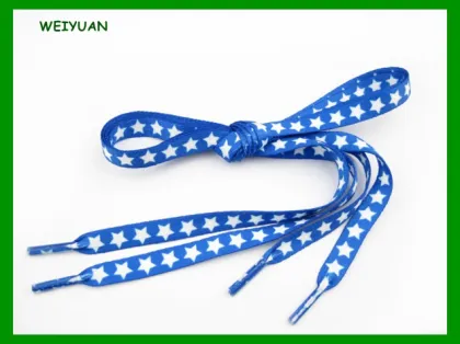 Free samples custom flat star printing shoe laces