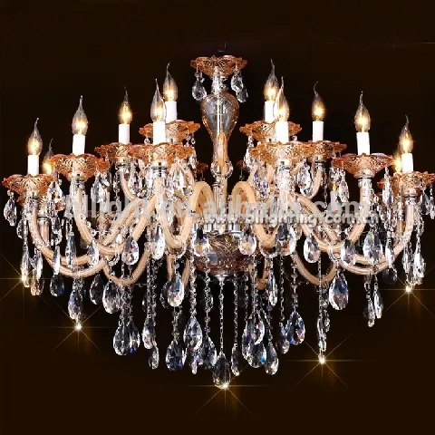 Amber luxury modern crystal led chandelier light