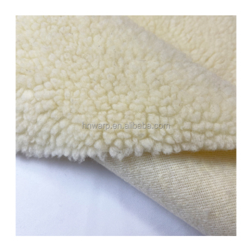 100% Recycled Polyester Sherpa Fleece Fabric - Cream White Faux Fur for Lining