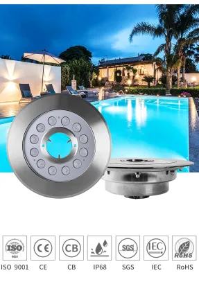 Professional Underwater DMX RGBW LED Fountain Lights - Waterproof IP68 Donut Fountain Lamp