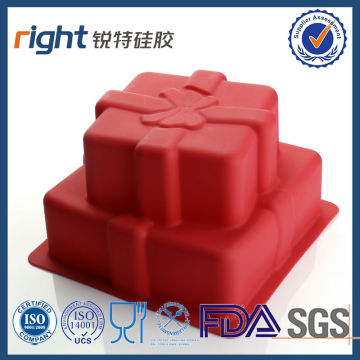 Lovely Gift shaped Silicone baking cake molds