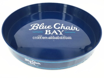 PS/ABS Dia 33.2cm Plastic round snack serving tray/TPR anti-skid anti-slip tray