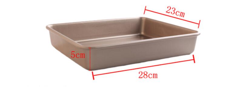 8.5'11' Golden Carbon Steel Nonstick Rectangular Cake Baking Pan (7)